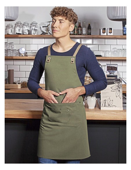 KAL-LS39-Bib Apron Urban-Nature With Cross Straps And Big Pocket 2